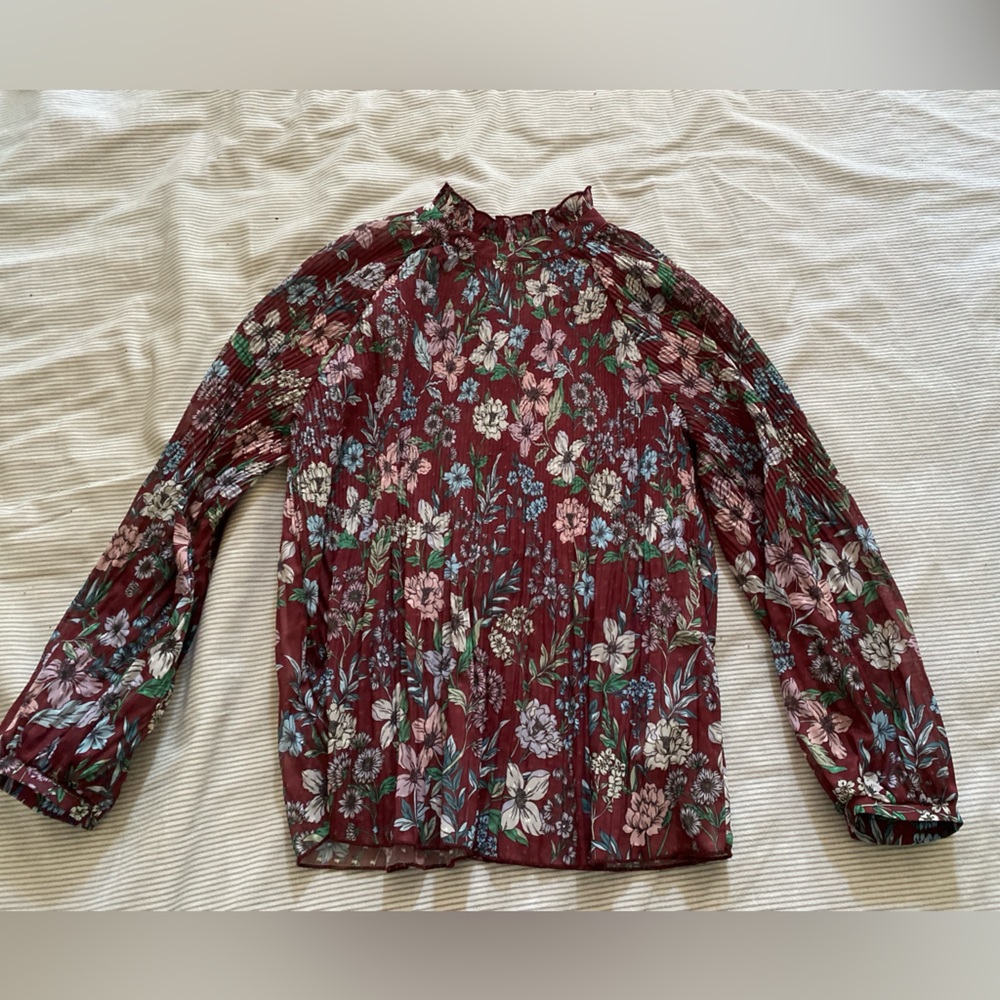 topshop, size 2 long sleeve blouse